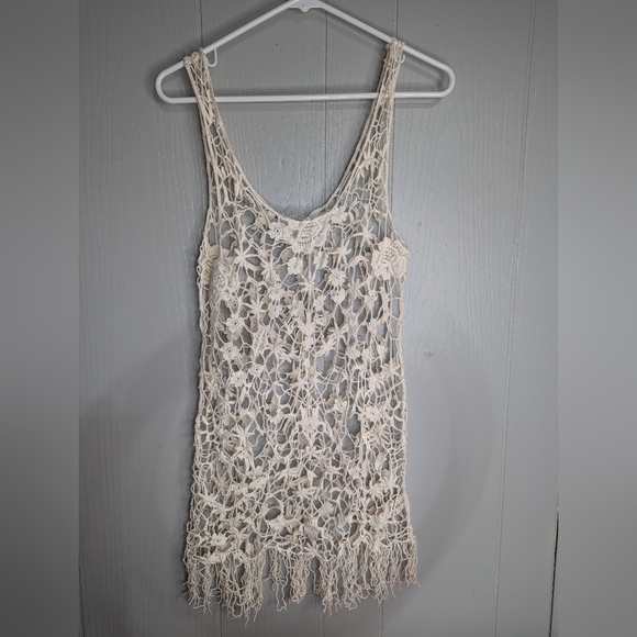 Free‎ People Cream Crochet Tank Top - Picture 1 of 9